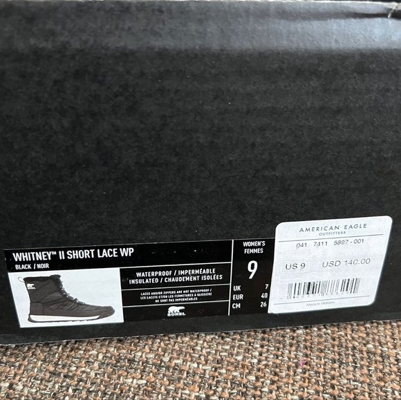 NWOB Women's Sorel Whitney Short Lace WP Water Proof Winter Snow Boots,  Size 9 - Picture 8 of 8